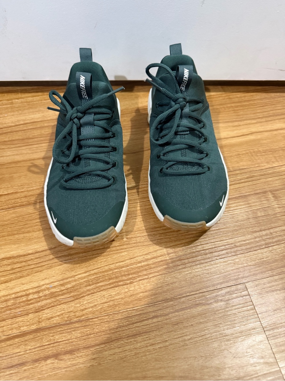 Nike Women’s Dark Green Knit Sneakers with White Soles